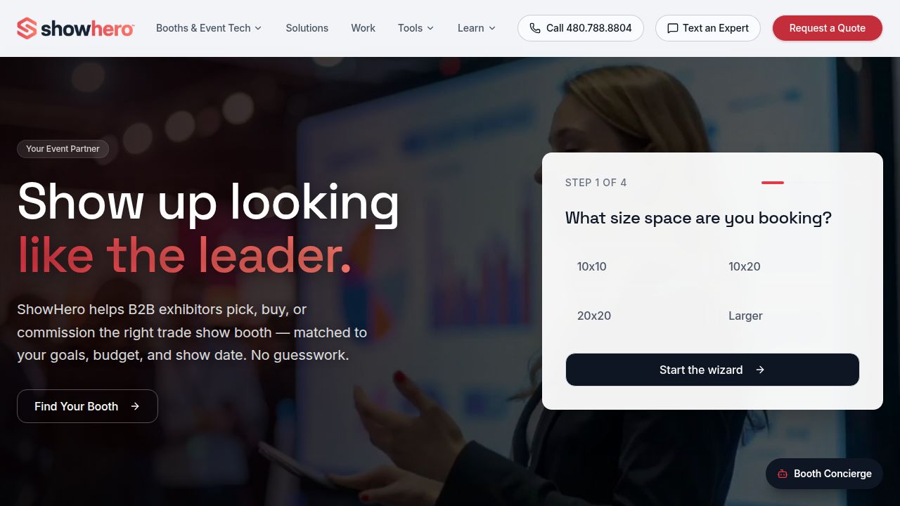 Promise Booth ShowHero — Curated trade show booths for B2B exhibitors